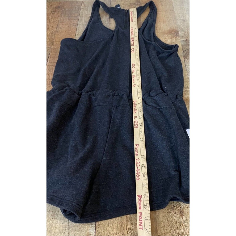 Adidas Romper Womens XL Black 1/4 Zip Back Drawstring Waist Pockets Sleeveless - Picture 10 of 12